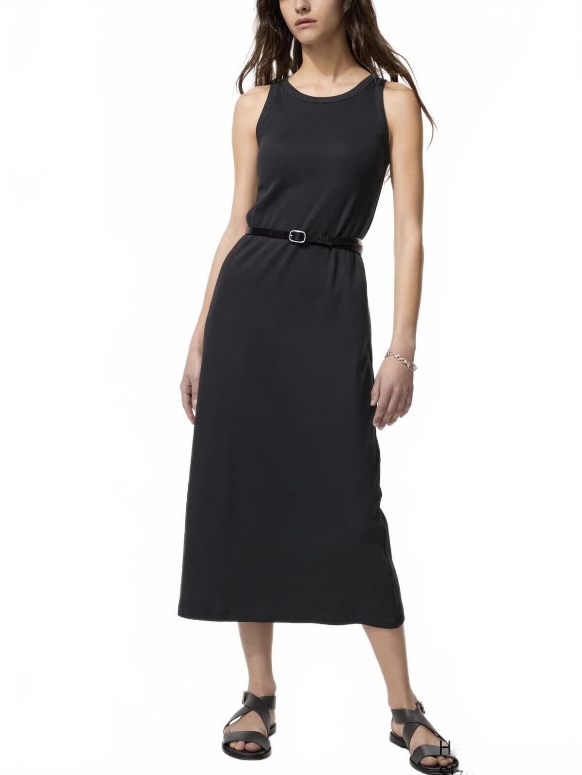 Uniqlo Ribbed Bra Dress Nwt Black Xs